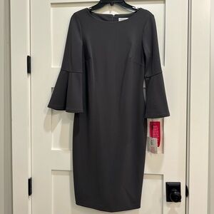 Calvin Klein Gray Long Sleeve Dress